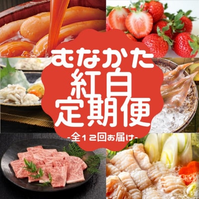 【年12回/毎月お届け】むなかたの魅力をたっぷりお届け!むなかた紅白定期便_HB0202