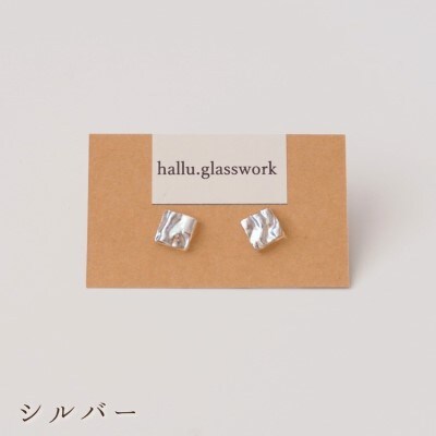Dichroic(ダイクロ)ガラスピアス(シルバー)【道の駅むなかた】_HA1813-2C
