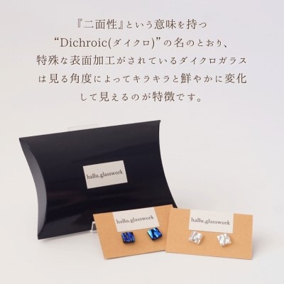 Dichroic(ダイクロ)ガラスピアス(シルバー)【道の駅むなかた】_HA1813-2C