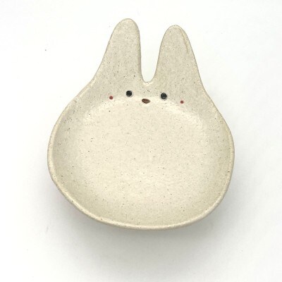 うさぎの中皿 マットホワイト 2枚セット【716】_HA1714
