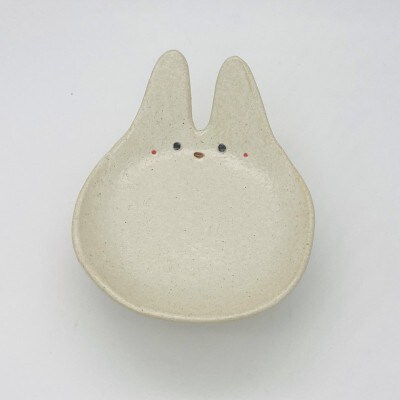 うさぎの中皿 マットホワイト 2枚セット【716】_HA1714