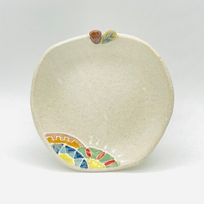 ヒラメキ!の林檎皿 白マット【716】_HA1717