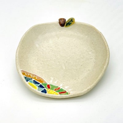 ヒラメキ!の林檎皿 白マット【716】_HA1717