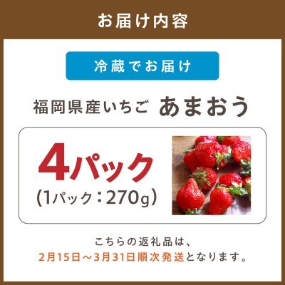 【先行予約受付中】福岡県産いちご「あまおう」270g×4パック【hurrah.】_HA1974
