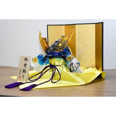 ガラスの武将兜 GK-11BL(青)【粋工房】_HA1987
