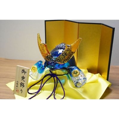 ガラスの武将兜 GK-11BL(青)【粋工房】_HA1987