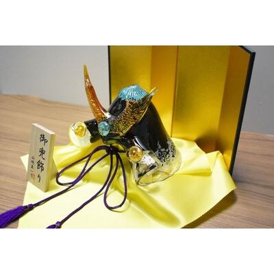 ガラスの武将兜 GK-11BK(黒)【粋工房】_HA1988