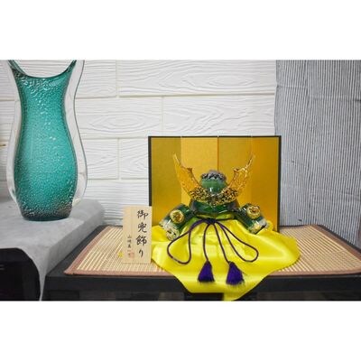 ガラスの武将兜 GK-11GR(緑)【粋工房】_HA1989