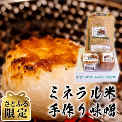 【さとふる限定】【令和7年産】こしひかり5kg手作り味噌2kg詰合せ(そすいのミネラル米)