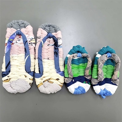 親子ぞうりセット　青系色(大人用×1・子供用×1)