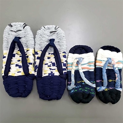 親子ぞうりセット　青系色(大人用×1・子供用×1)