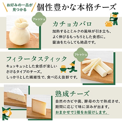 那須の森3種チーズおまかせセット(カチョカバロ+フィラータスティック+おまかせチーズ1種)