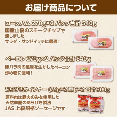 ハム・ベーコン・ソーセージ詰合せ(1.38kg)