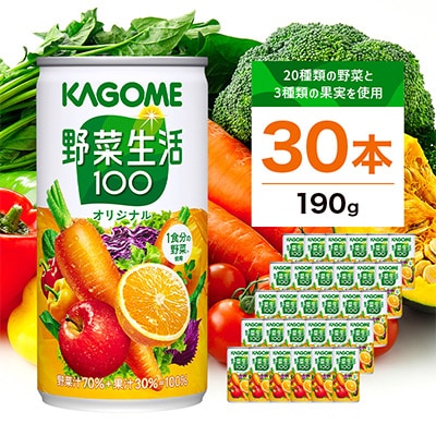 カゴメ 野菜生活100 オリジナル 190g缶×30本 | 栃木県那須塩原市
