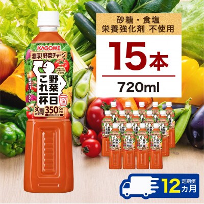 【毎月定期便】カゴメ 野菜一日これ一杯 720ml PET×15本全12回