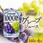 カゴメ 100CAN グレープジュース 160g×6缶 砂糖不使用 100%ジュース 那須塩原市