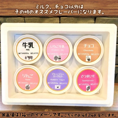 あぐりのかふぇの手作りジェラート12個セット(6個×2箱)