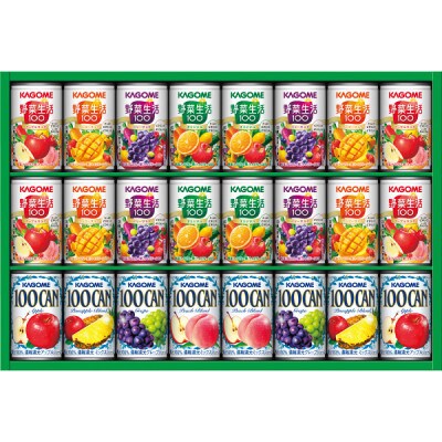 【お歳暮・のし付き】カゴメ「すこやかファミリーギフト」野菜生活100&100CAN (計24本)