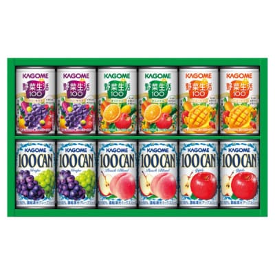カゴメ「すこやかファミリーギフト」計12本(100CAN&野菜生活100)