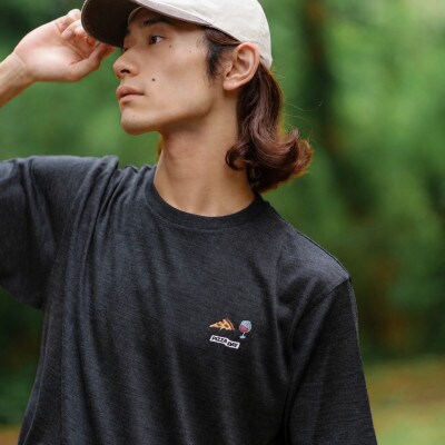 毎日着たくなるウールTシャツ | メリノウール100% ・刺繍・Lサイズ