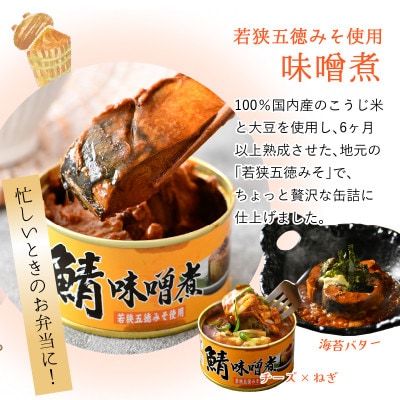 鯖缶詰6缶詰め合わせ C(本醸造醤油仕立て・味噌煮 各3缶)180g×6缶