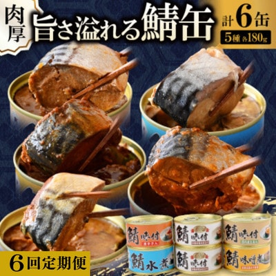 【2ヵ月毎定期便】鯖缶詰6缶 A(醤油・唐辛子・生姜・噌煮煮・水煮)全6回