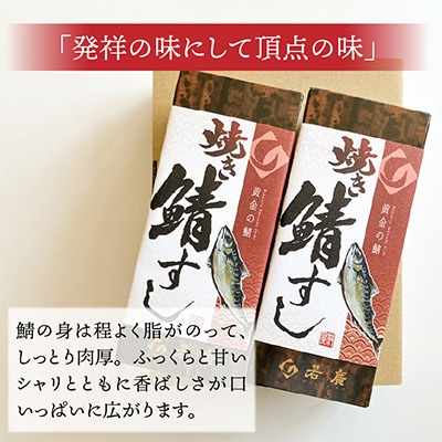 【毎月定期便】焼き鯖寿司2本セット全3回