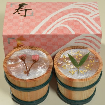 晴れやかな金箔と桜入り大樽2個入り熟成笹漬の詰合せ