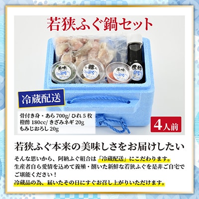 鮮度抜群・冷蔵でお届け! 若狭ふぐ鍋セット(4人前)　