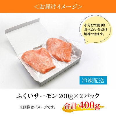 きれいな低水温の海で育った【ふくいサーモン】200g×2(合計400g)
