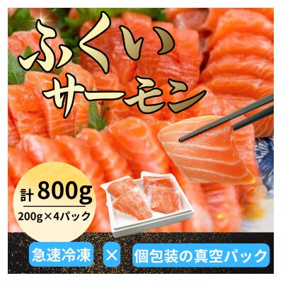きれいな低水温の海で育った【ふくいサーモン】200g×4(合計800g)