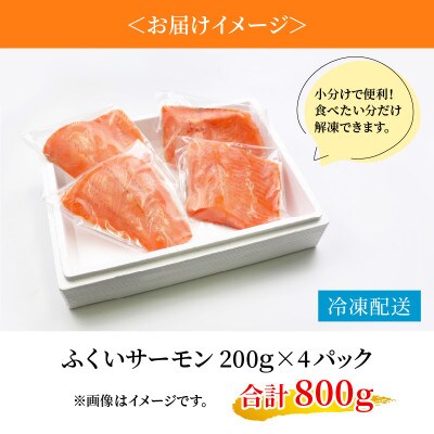 きれいな低水温の海で育った【ふくいサーモン】200g×4(合計800g)