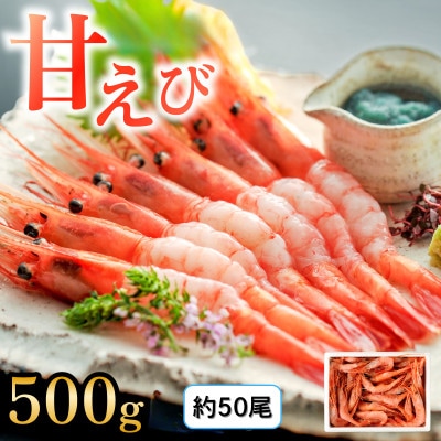レビューキャンペーン中!とろける甘さ　ぷりぷり食感!　日本海甘えび　500g(約50尾)×1箱
