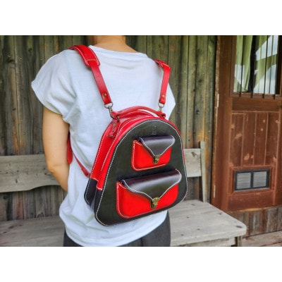 3WAYバッグ おにぎり(ブラック+レッド)