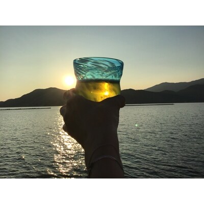 爽やか浮き雲ビールグラスペア　セット