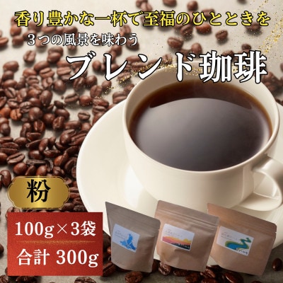自家焙煎珈琲豆300g 飲み比べ小浜セット(粉)