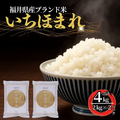 福井県産いちほまれ　精米　2kg×2袋(合計4kg)福井県生まれのブランド米