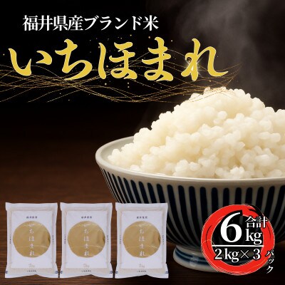 福井県産いちほまれ　精米　2kg×3袋(合計6kg)福井県生まれのブランド米