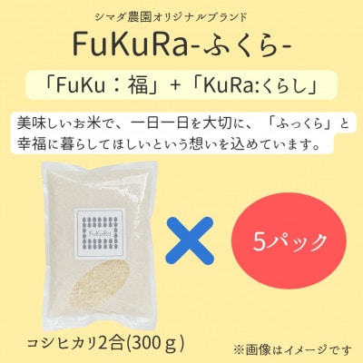 農家直送　福井県産こしひかり　FukuRa(ふくら)　2合×5袋 【便利な小分け・ギフト】精米