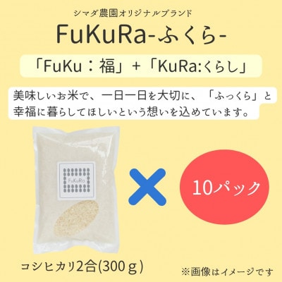 農家直送　福井県産こしひかり FukuRa(ふくら)　2合×10袋 【便利な小分け・ギフト】精米