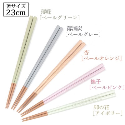 若狭塗箸　【食洗機対応】持ちやすい木彫り箸 くすみカラー 5膳セット