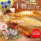 【毎月定期便】若狭の味 干物詰合せ(梅) 旬の魚をお届け全3回