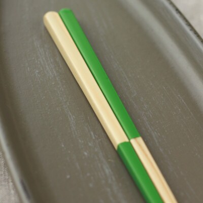 【OEDO -ICHIMATSU- Green】　　　　(食洗機対応 箸 若狭塗箸 1膳)