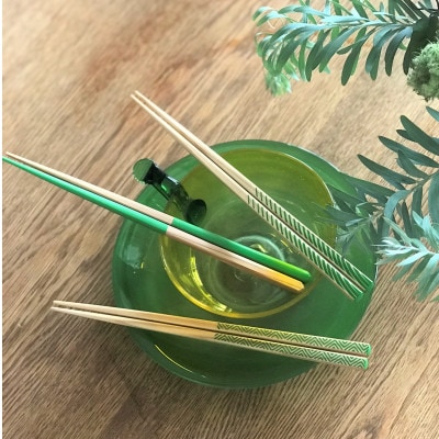 【OEDO -Green- Namiajiro】　　　　(食洗機対応 箸 若狭塗箸 1膳)