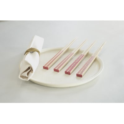 【OEDO -Pink- Samekomon】　　　　(食洗機対応 箸 若狭塗箸 1膳)