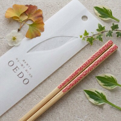 OEDO -Pink- Kiku　　　　　　　　　　　(食洗機対応 箸 若狭塗箸 1膳)