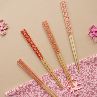 OEDO -Pink- Kiku　　　　　　　　　　　(食洗機対応 箸 若狭塗箸 1膳)