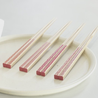 OEDO -Pink- Kiku　　　　　　　　　　　(食洗機対応 箸 若狭塗箸 1膳)