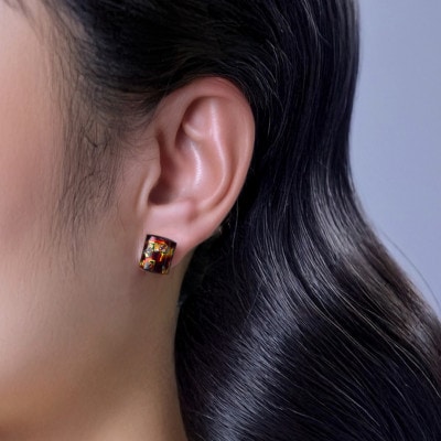 若狭塗 ピアス【BLOMINA】マホガニー