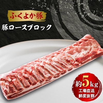 工場直送・鮮度抜群・ダイナミック　【ふくよか豚】豚ロースブロック　約5kg